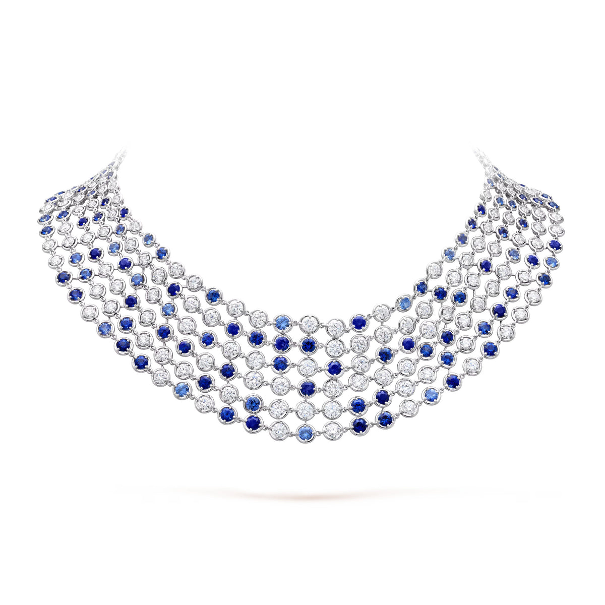 Carave Paris Royal Blue Crystal Cascade Luxury Necklace