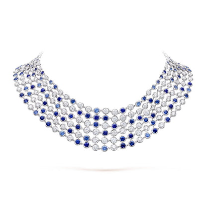 Carave Paris Royal Blue Crystal Cascade Luxury Necklace