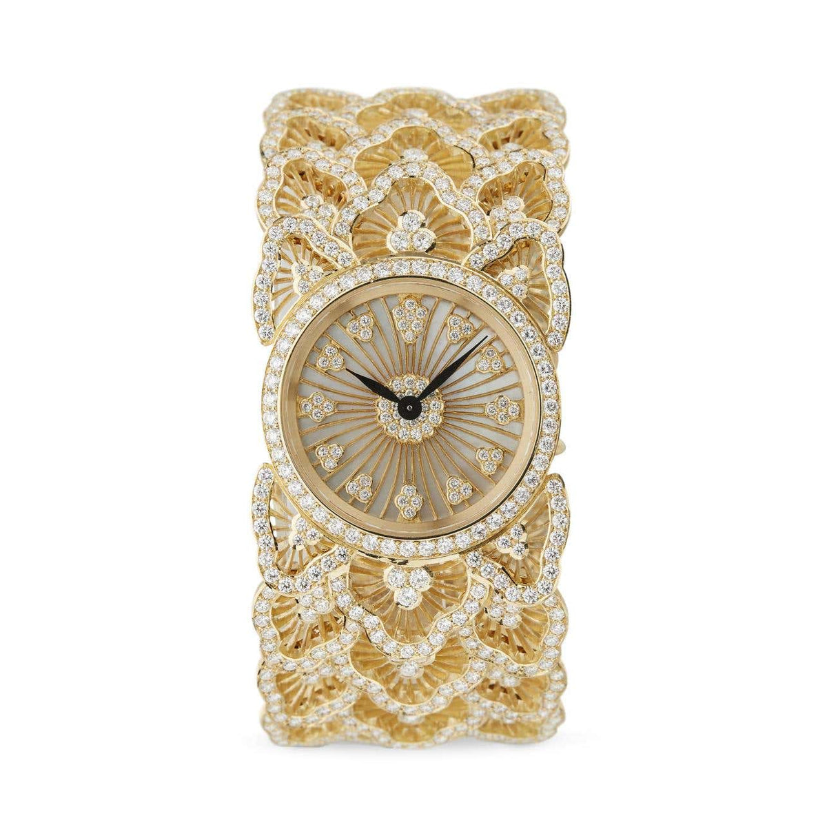 Carave Paris Royale Filigree Diamond Watch in Yellow Gold