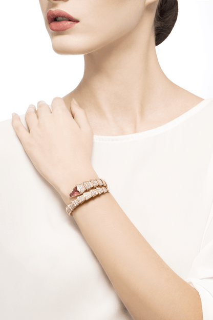 Carave Paris Rubellite Pavé Serpente Wrap Bracelet
