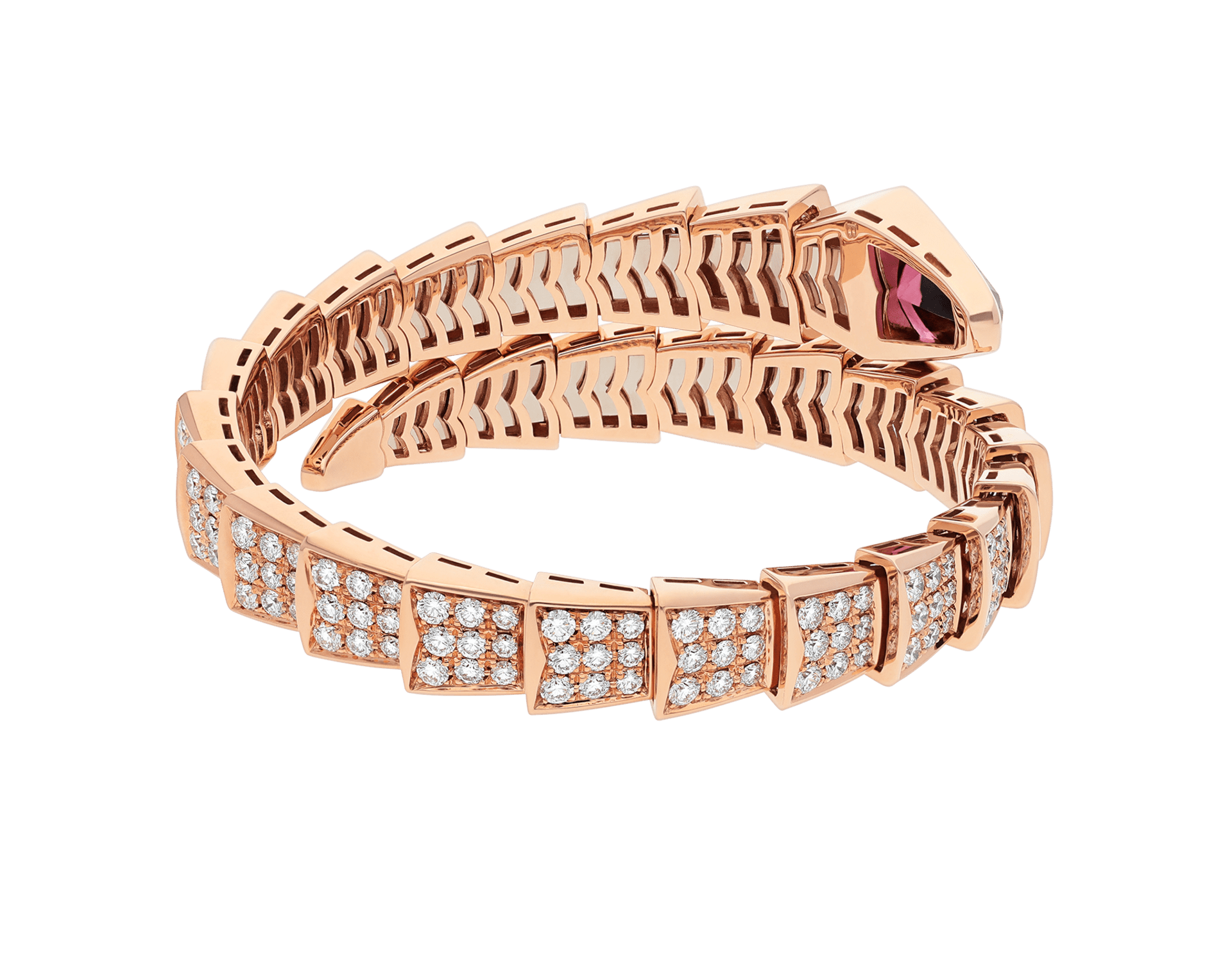 Carave Paris Rubellite Pavé Serpente Wrap Bracelet