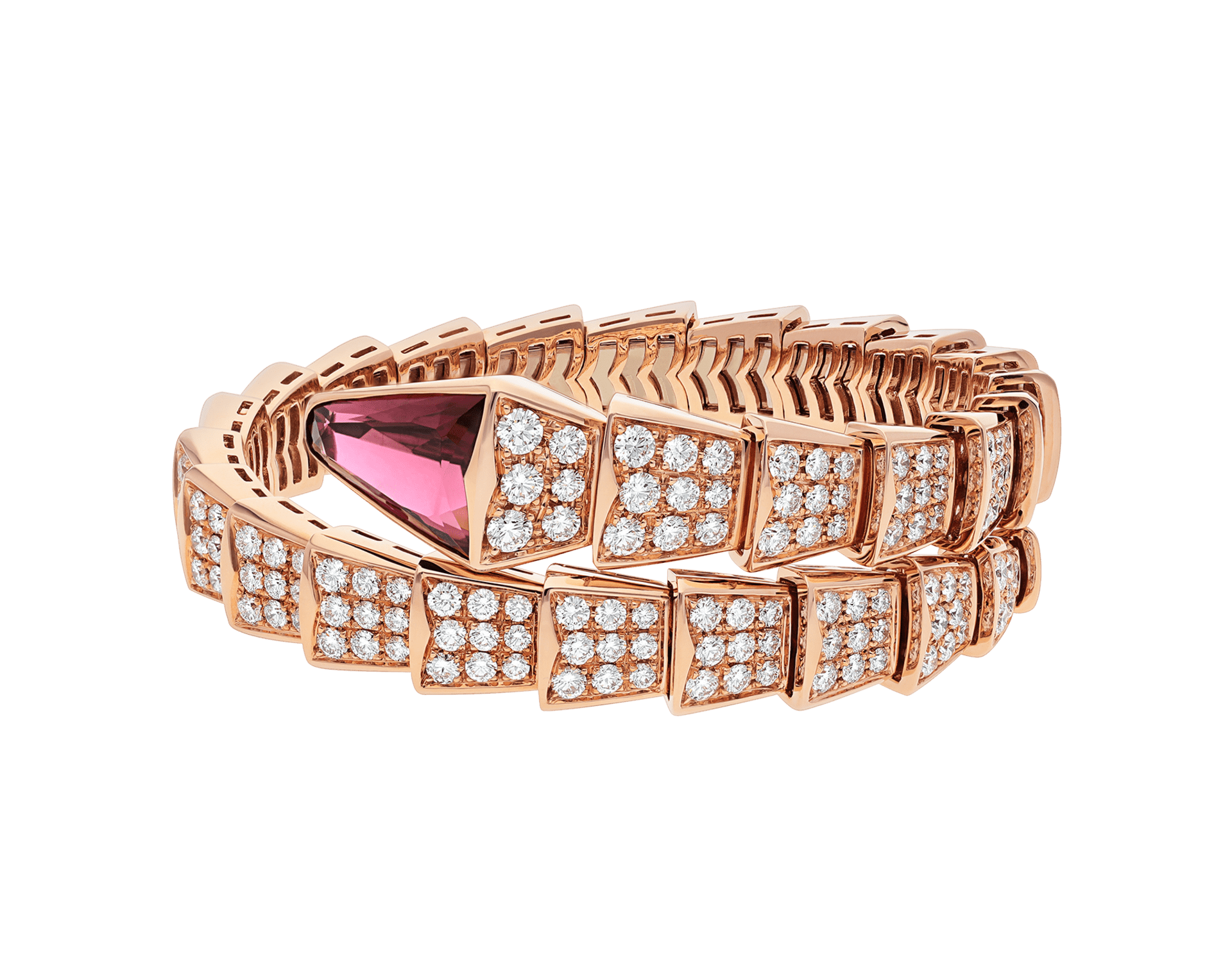 Carave Paris Rubellite Pavé Serpente Wrap Bracelet