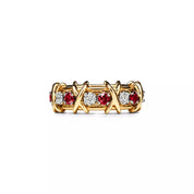 Carave Paris Ruby & Diamond Barbed Link Ring