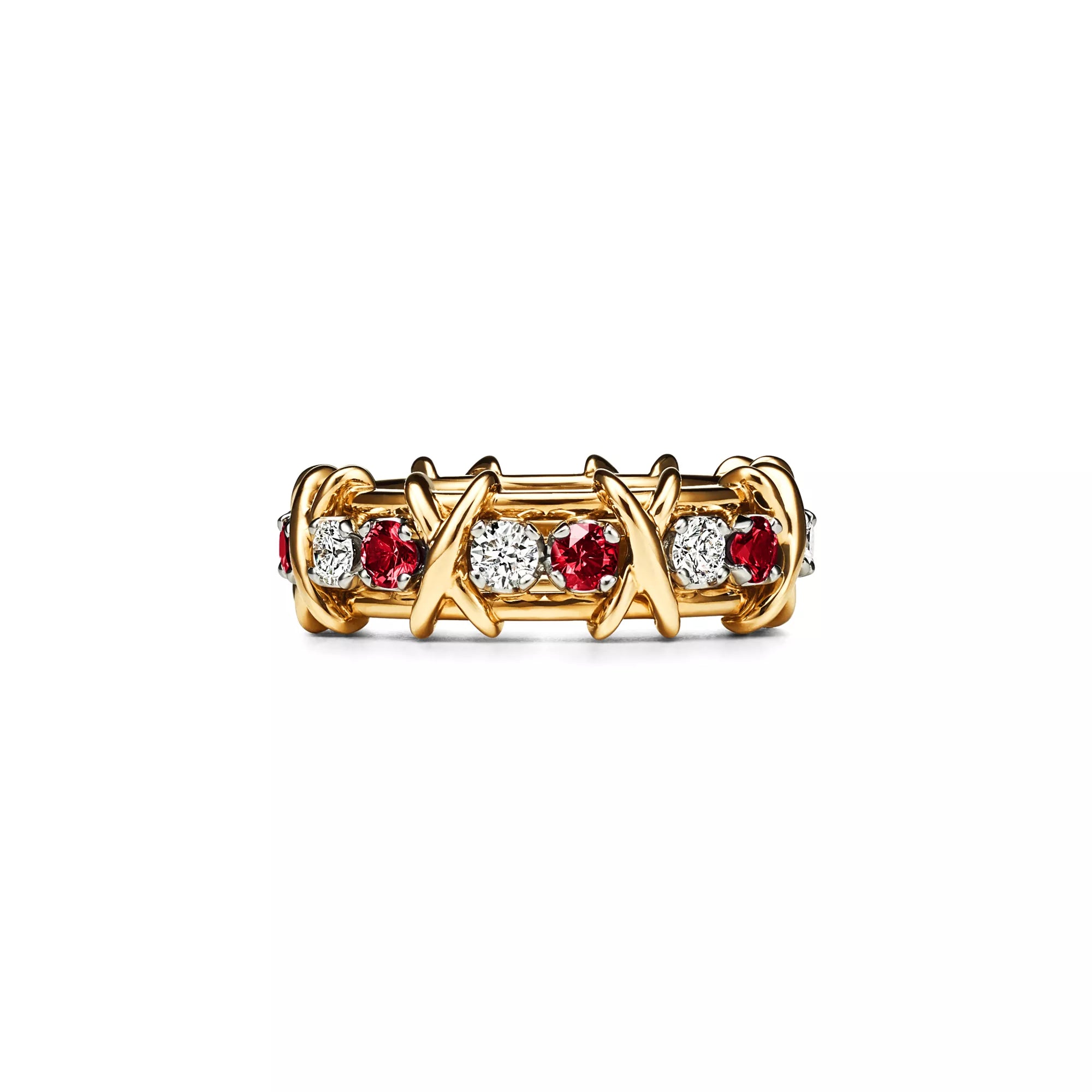 Carave Paris Ruby & Diamond Barbed Link Ring