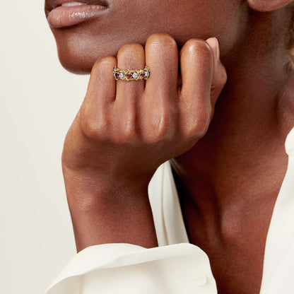 Carave Paris Ruby & Diamond Barbed Link Ring