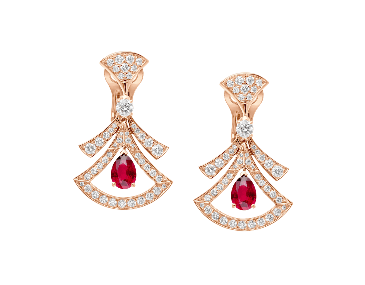 Carave Paris Ruby Fan Drop Earrings