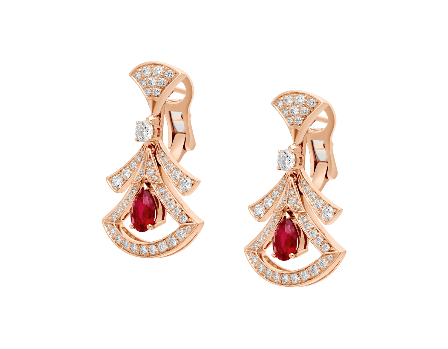 Carave Paris Ruby Fan Drop Earrings