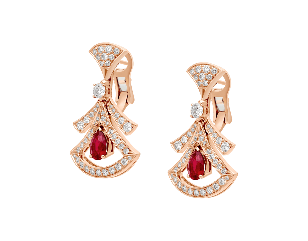 Carave Paris Ruby Fan Drop Earrings