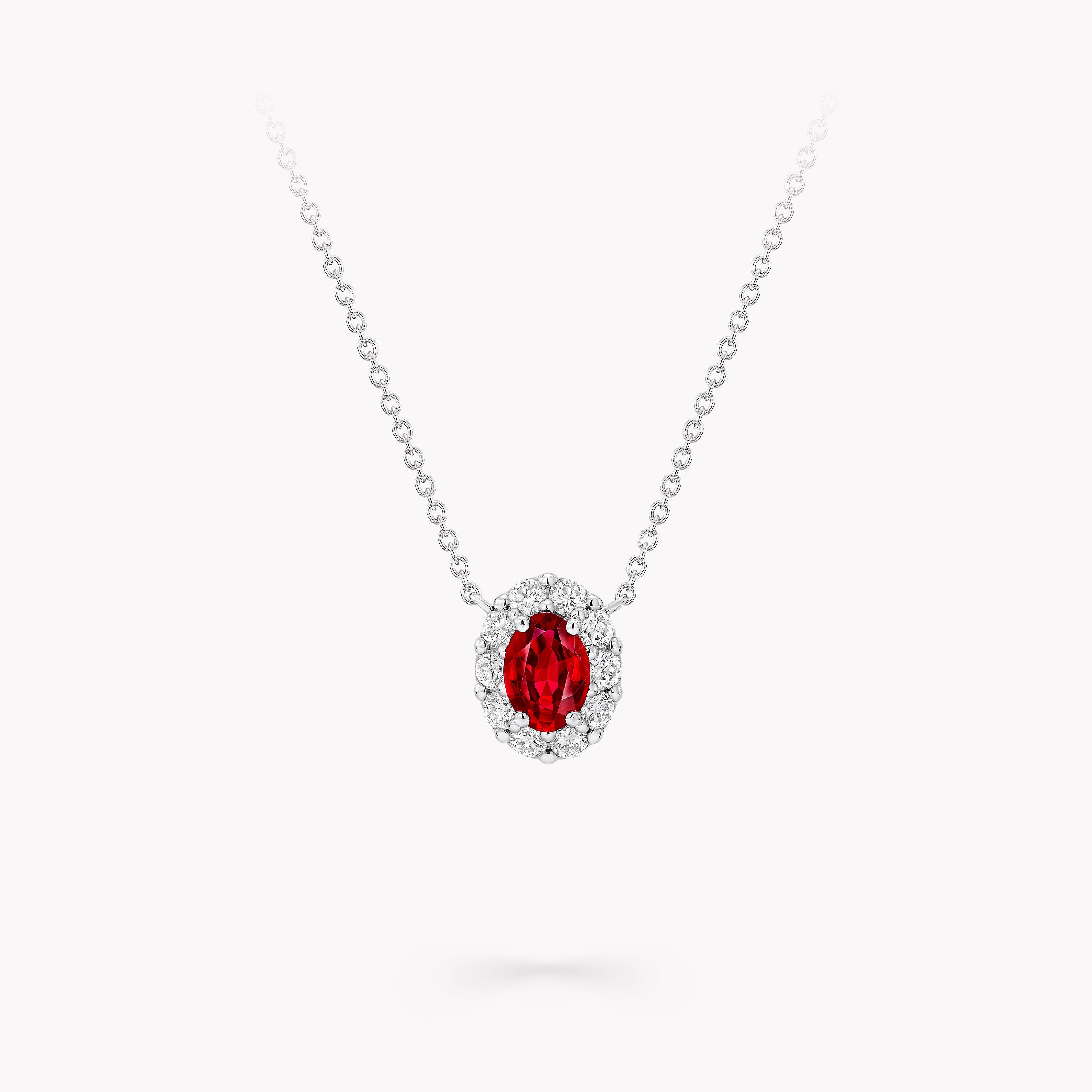 Carave Paris Ruby Halo Pendant Necklace