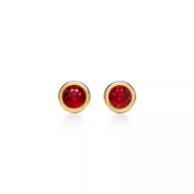 Carave Paris Ruby Red Bezel Stud Earring