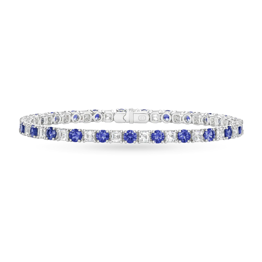 Carave Paris Pink Sapphire & Diamond Tennis Bracelet