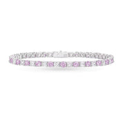 Carave Paris Pink Sapphire & Diamond Tennis Bracelet