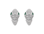 Carave Paris Serpente Emerald Pavé Hoop Earrings