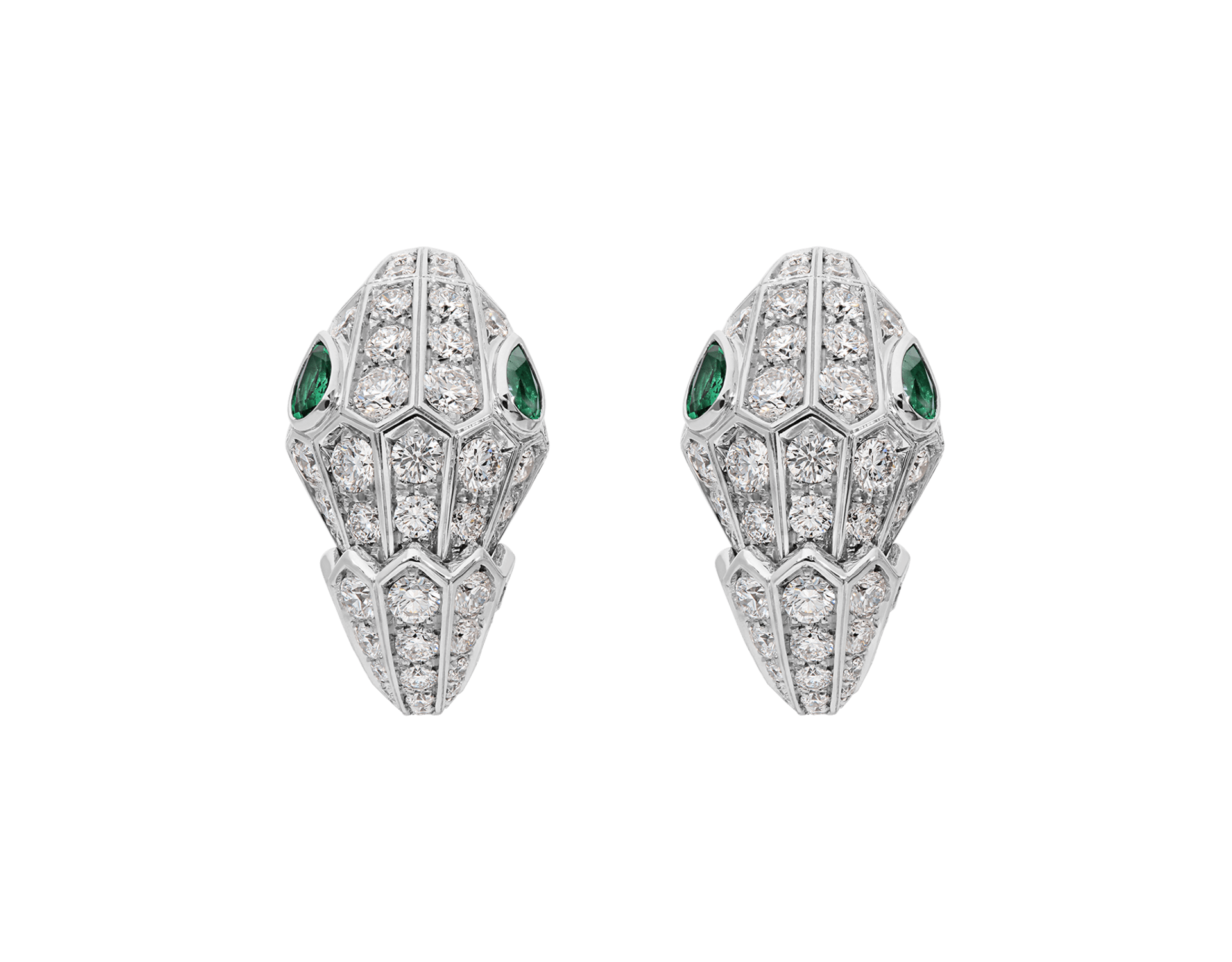 Carave Paris Serpente Emerald Pavé Hoop Earrings