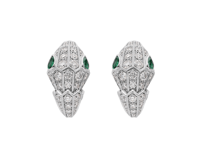 Carave Paris Serpente Emerald Pavé Hoop Earrings