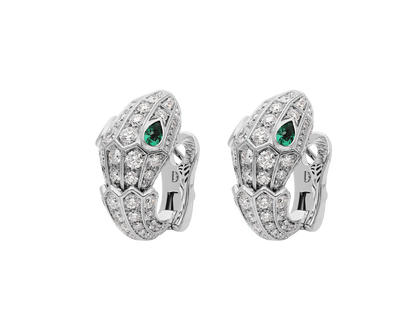 Carave Paris Serpente Emerald Pavé Hoop Earrings