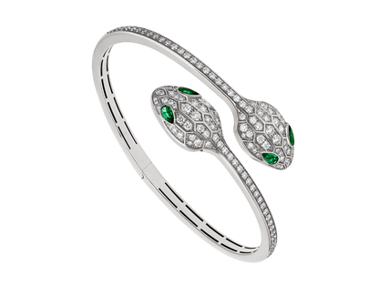 Carave Paris Serpente Emerald Pavé Open Cuff Bracelet