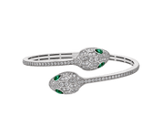 Carave Paris Serpente Emerald Pavé Open Cuff Bracelet