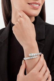 Carave Paris Serpente Emerald Pavé Wrap Bracelet