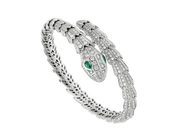 Carave Paris Serpente Emerald Pavé Wrap Bracelet