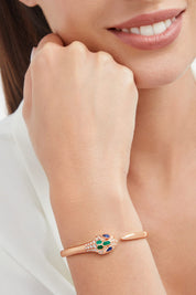 Carave Paris Serpente Malachite & Sapphire Open Cuff Bracelet