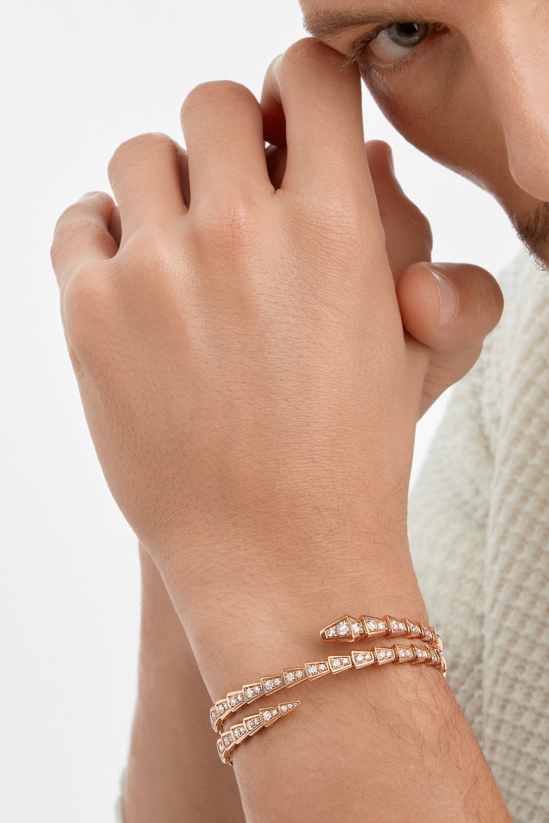 Carave Paris Serpente Spiral Diamond Wrap Bracelet