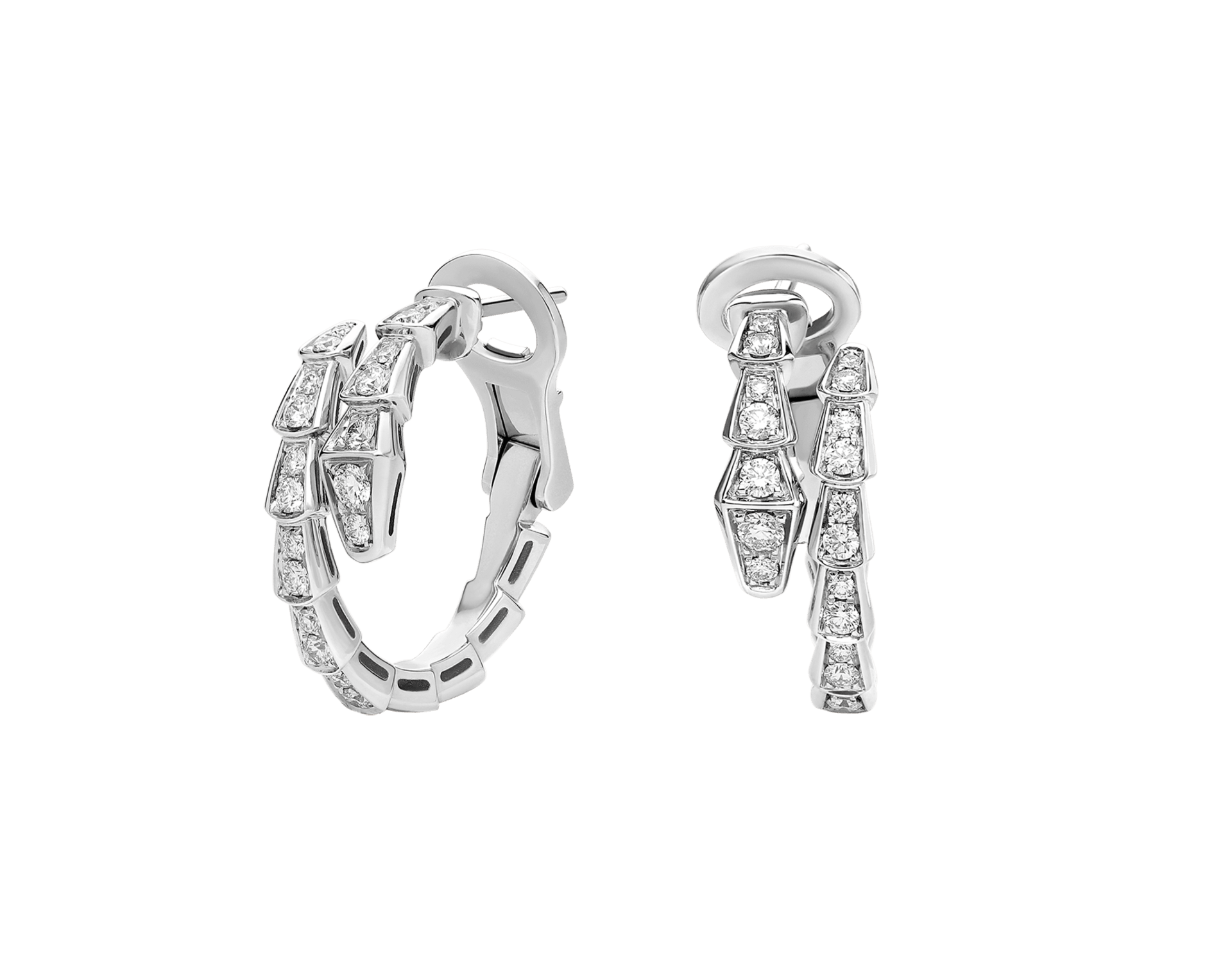 Carave Paris Serpenti Diamond Hoop Earrings in Rose Gold