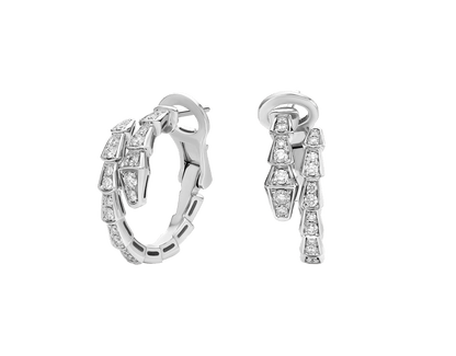 Carave Paris Serpenti Diamond Hoop Earrings in Rose Gold