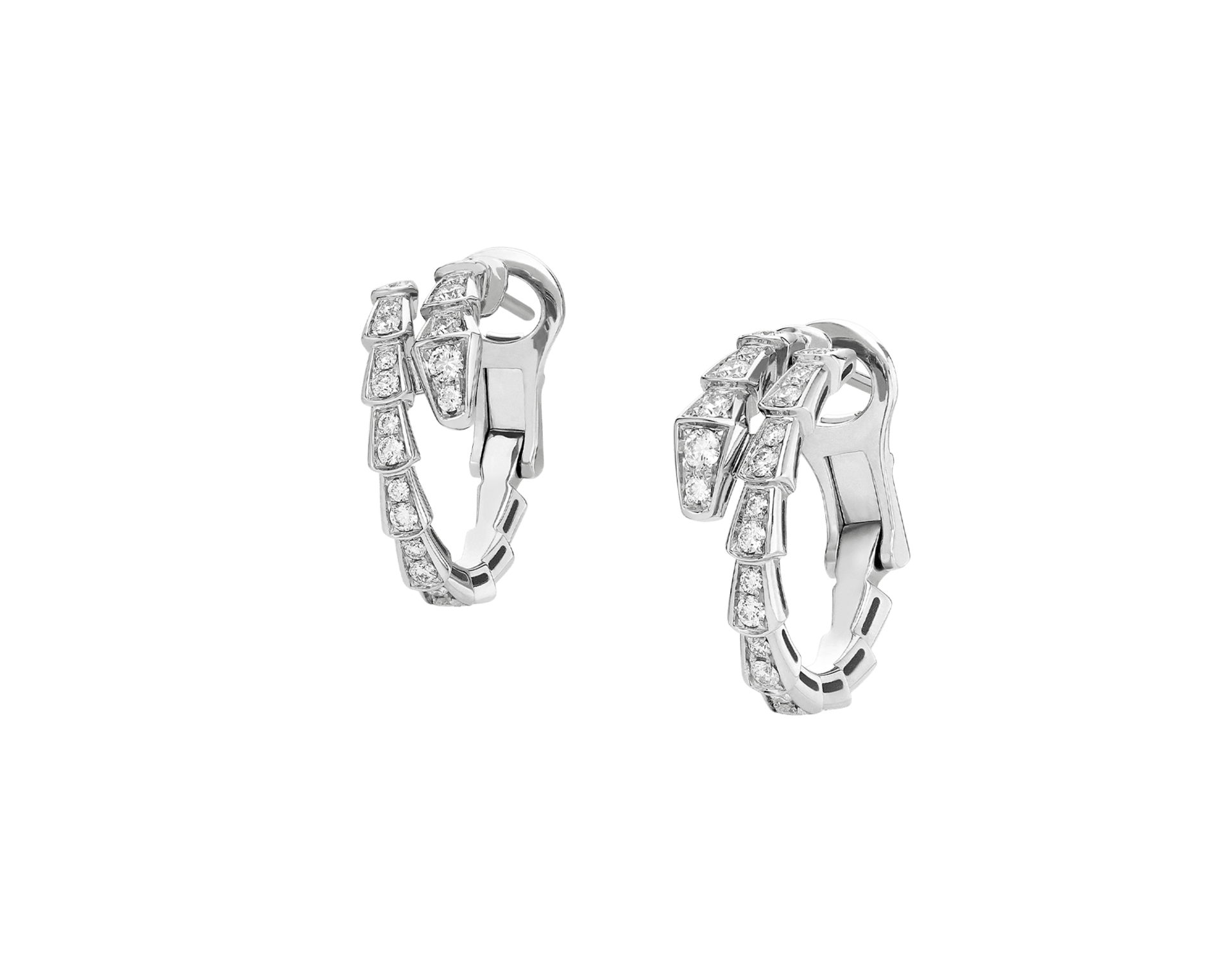 Carave Paris Serpenti Diamond Hoop Earrings in Rose Gold