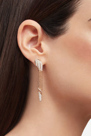 Carave Paris Serpenti Pavé Diamond Tassel Drop Earrings in Rose Gold
