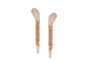 Carave Paris Serpenti Pavé Diamond Tassel Drop Earrings in Rose Gold