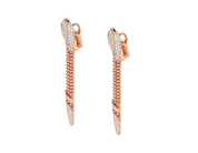 Carave Paris Serpenti Pavé Diamond Tassel Drop Earrings in Rose Gold