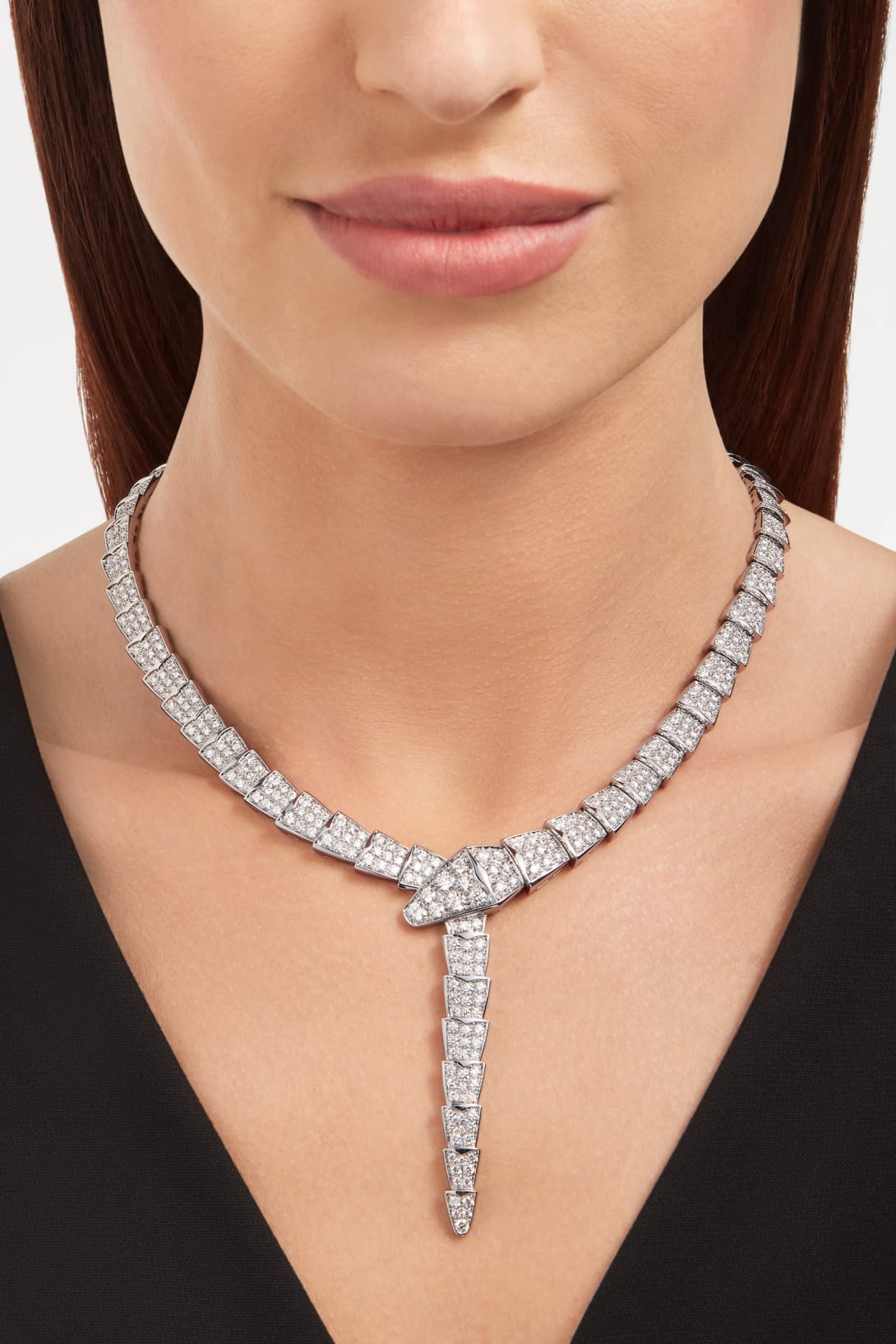 Carave Paris Serpenti Pavé Y-Drop Collar Necklace