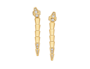 Carave Paris Serpenti Pyramid Diamond Gold Drop Earrings