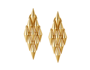 Carave Paris Serpenti Pyramid Gold Drop Earrings