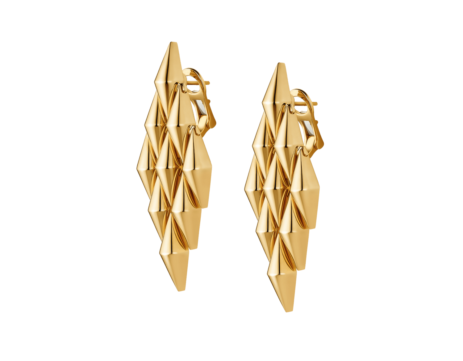 Carave Paris Serpenti Pyramid Gold Drop Earrings