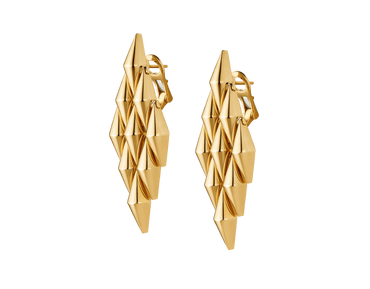 Carave Paris Serpenti Pyramid Gold Drop Earrings