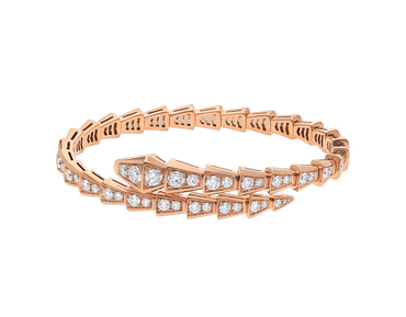 Carave Paris Serpenti Rose Gold Diamond Wrap Bangle Bracelet