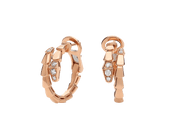 Carave Paris Serpenti Viper Diamond Hoop Earrings in Yellow Gold