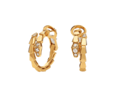 Carave Paris Serpenti Viper Diamond Hoop Earrings in Yellow Gold