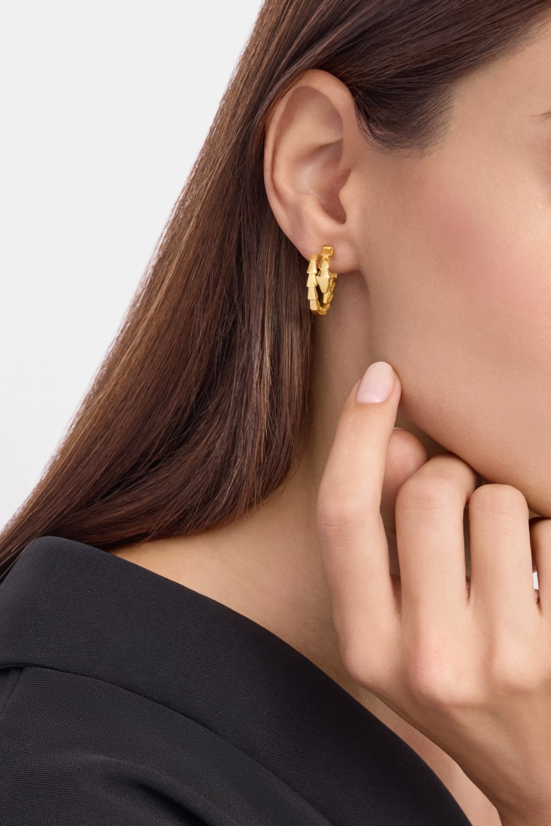 Carave Paris Serpenti Viper Mini Hoop Earrings in Yellow Gold