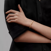 Carave Paris Signature T Bar Yellow Gold Bangle for Women