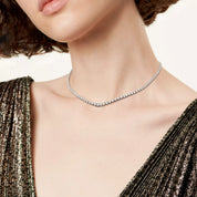 Carave Paris Silver Crystal Tennis Choker Necklace
