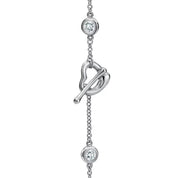 Carave Paris Silver Heart Chain Bracelet with Stone Detail for Women