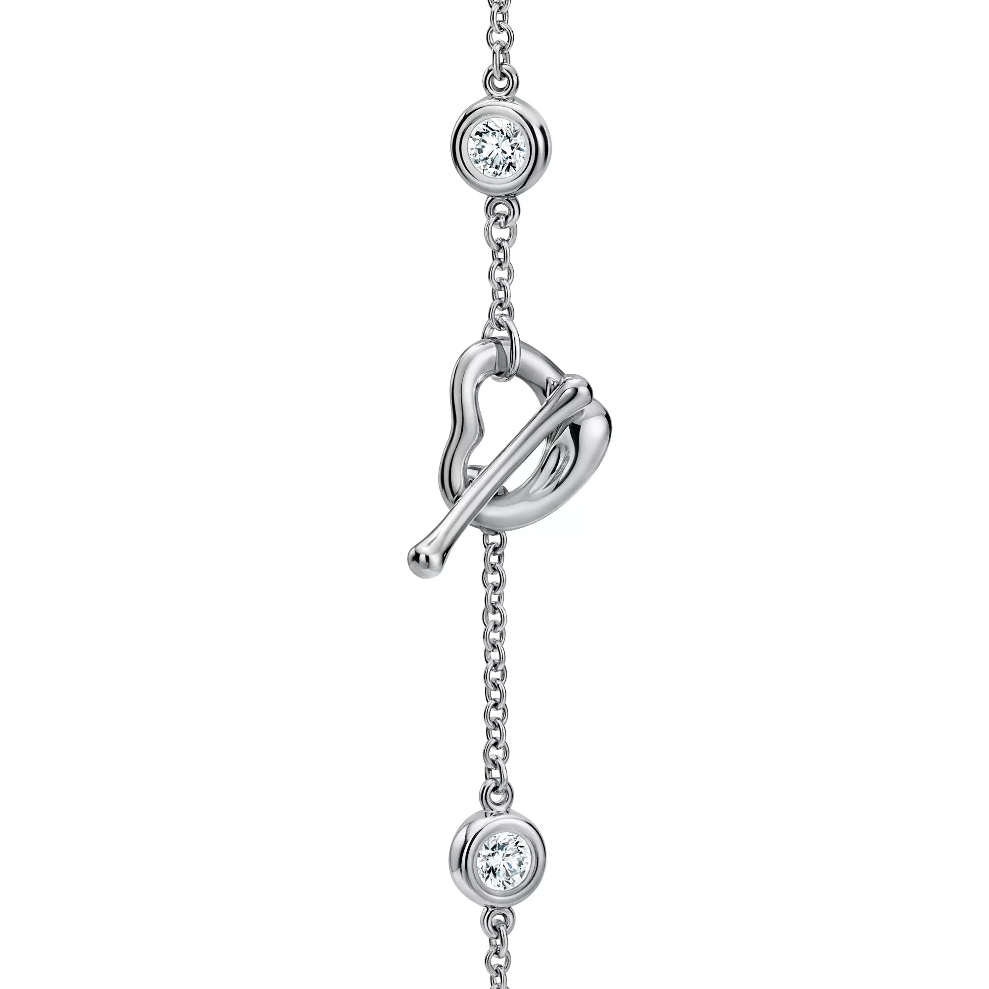 Carave Paris Silver Heart Chain Bracelet with Stone Detail for Women