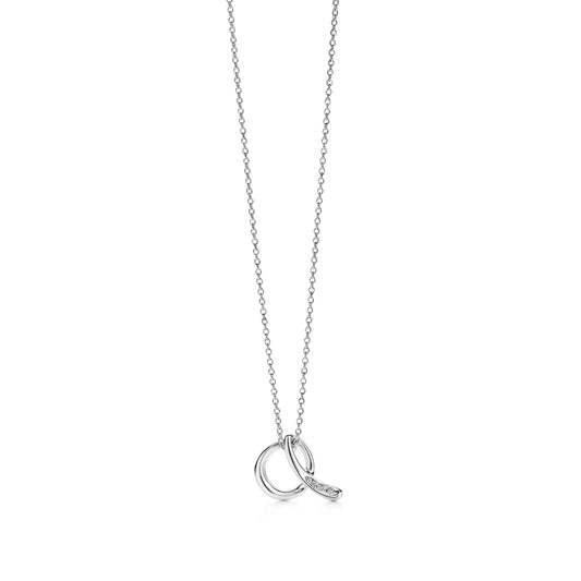 Carave Paris Silver Interlocking Circle Pavé Pendant Necklace