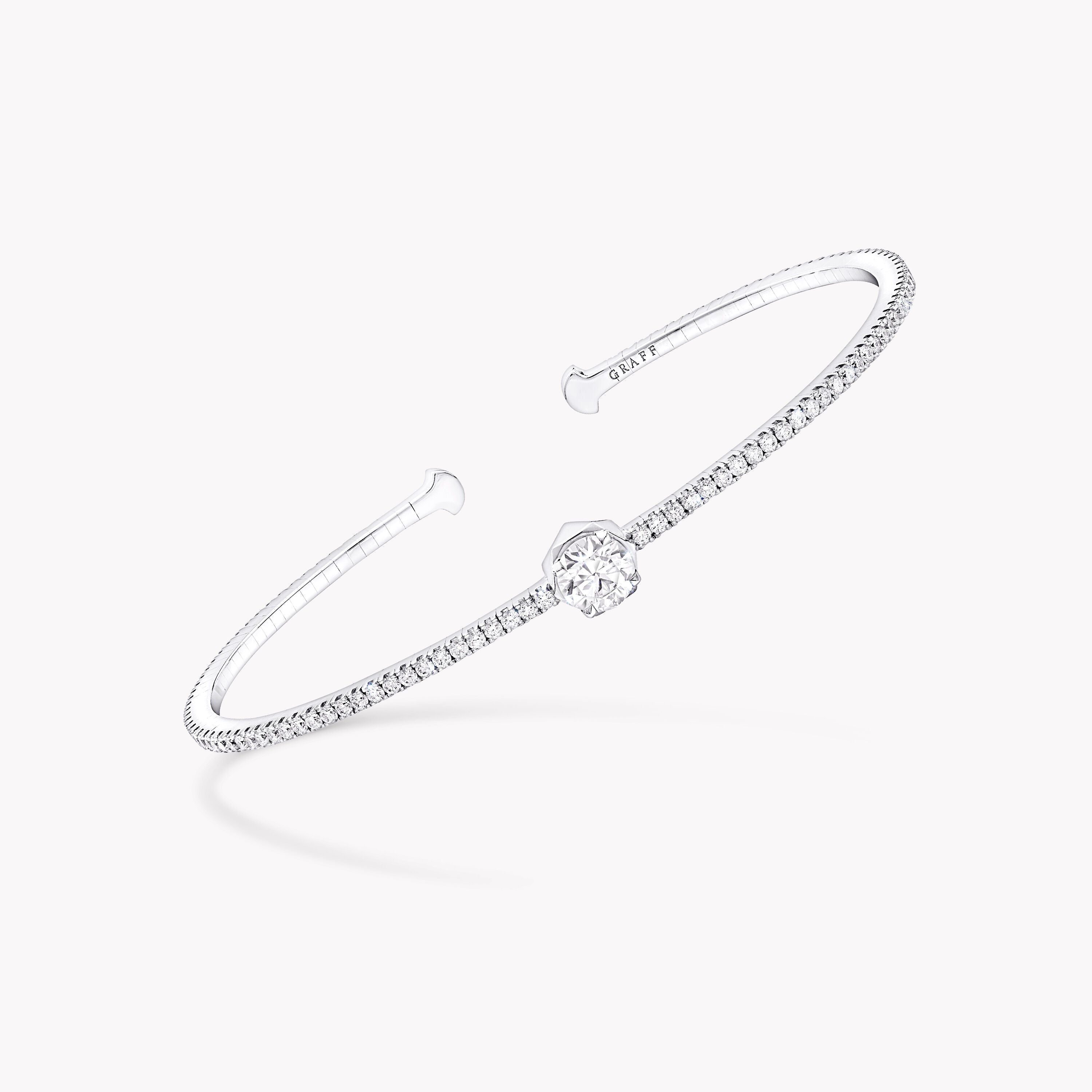 Carave Paris Solitaire Diamond Open Cuff Bangle