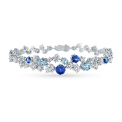 Carave Paris Sparkling Cluster Sapphire & Aqua Diamond Bracelet