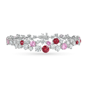 Carave Paris Sparkling Cluster Sapphire & Aqua Diamond Bracelet