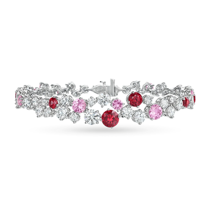 Carave Paris Sparkling Cluster Sapphire & Aqua Diamond Bracelet